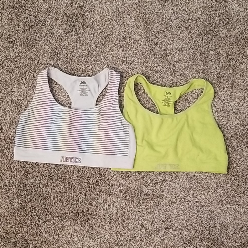 Bundle of 2 Justice sports bras.